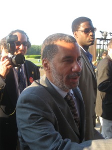 David Paterson at the Belmont Stakes